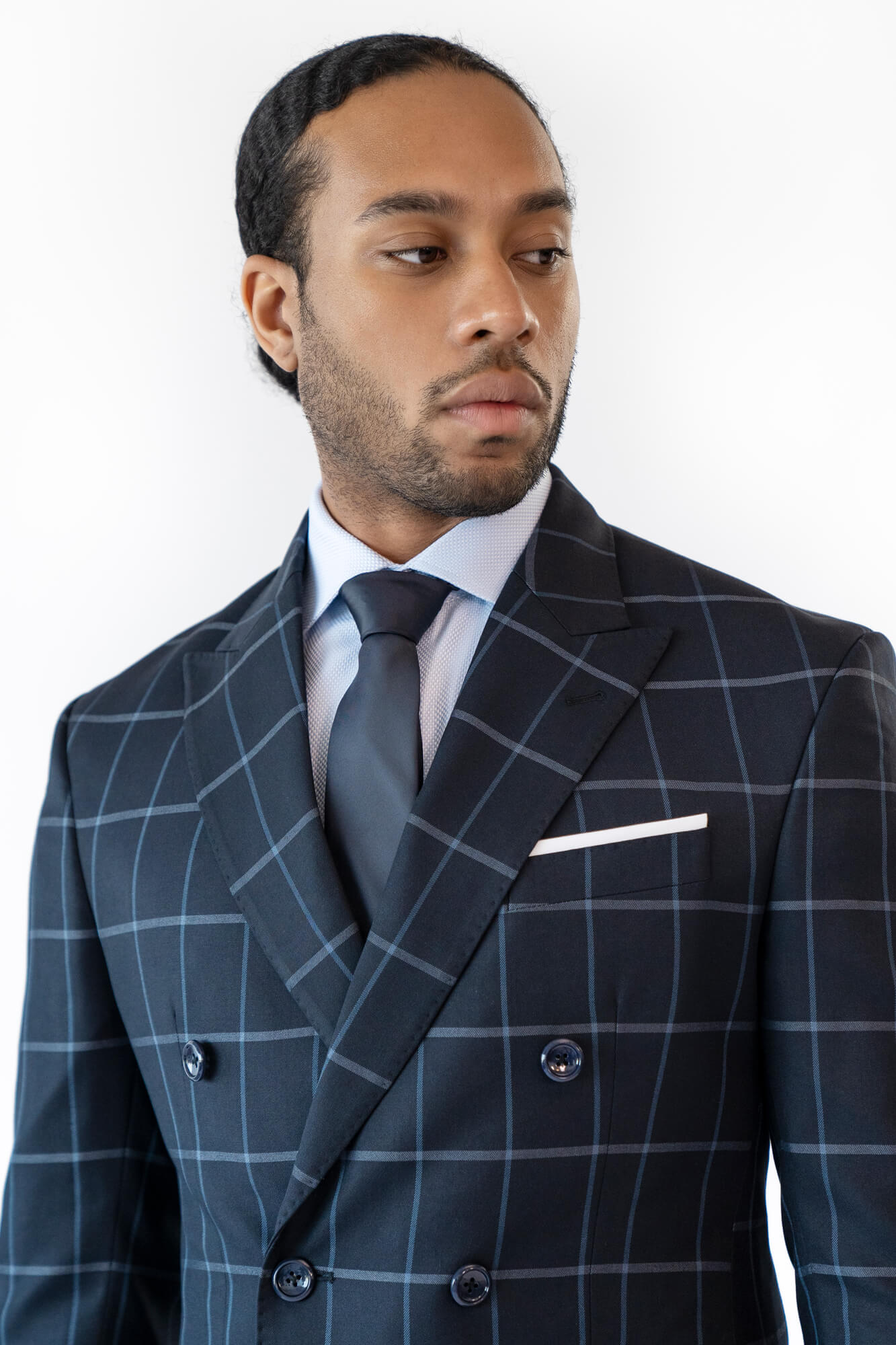 Navy Checks Double-Breasted Suit Navy Checks Double-Breasted Suit