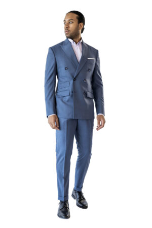 Mid Blue Double-Breasted Suit