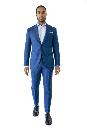 Mid Blue Checks Suit