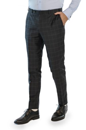Dark Grey Check Trouser